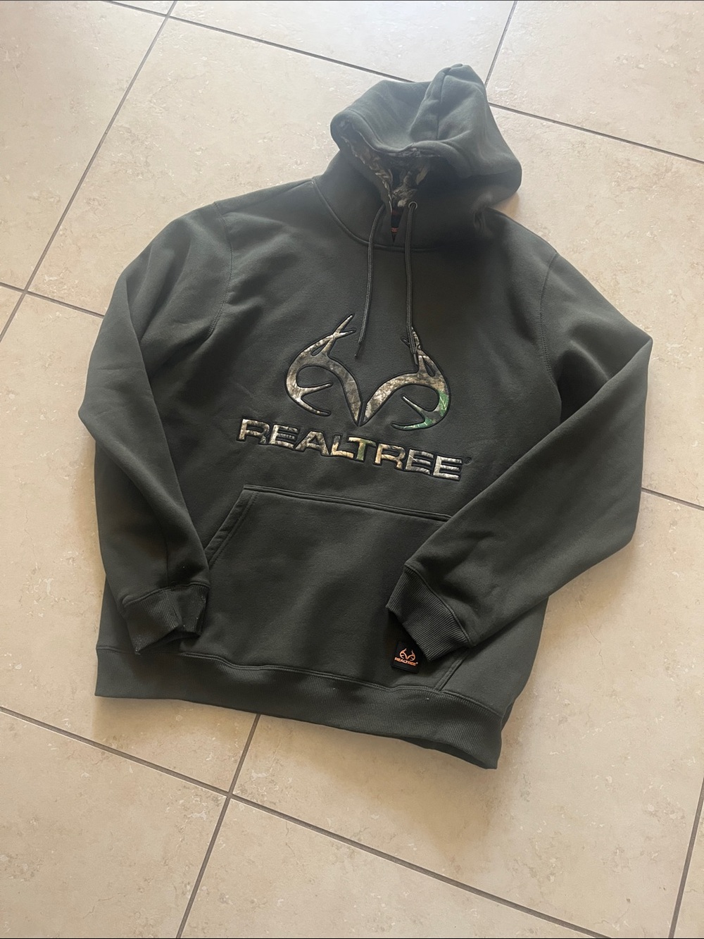 Realtree Olive Green Camo Logo Pullover Hoodie